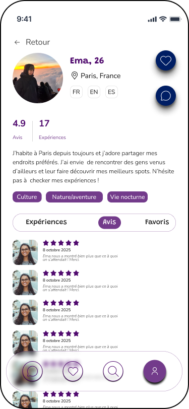 Swipe sur profil Akal