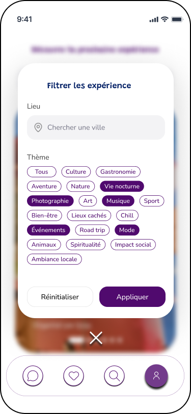 Filtres d'expériences Akal